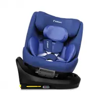 Scaun auto pentru copii, Kidnort Radjur Blue, cu isofix rotativ 360 i-Size 40-150 cm, Top Tether, centuri in 5 puncte, Sistem de impact lateral, baldachin reglabil, pozitie somn