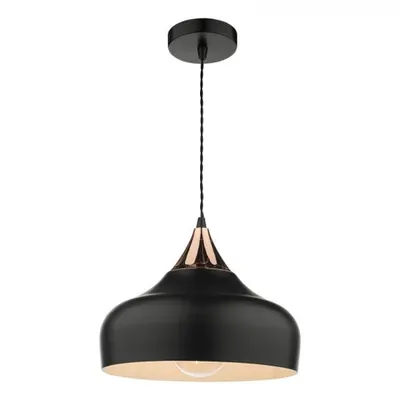 Lampa suspendata Gaucho 1 Light Single Pendant Black And Copper