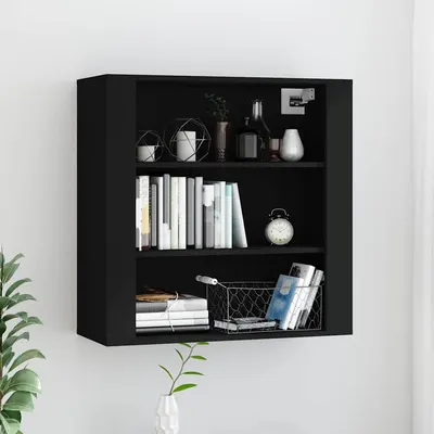 vidaXL Dulap de perete, negru, 80x33x80 cm, lemn prelucrat