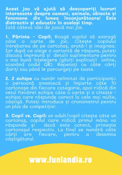 Joc educativ - Cine? Ce? Cum?