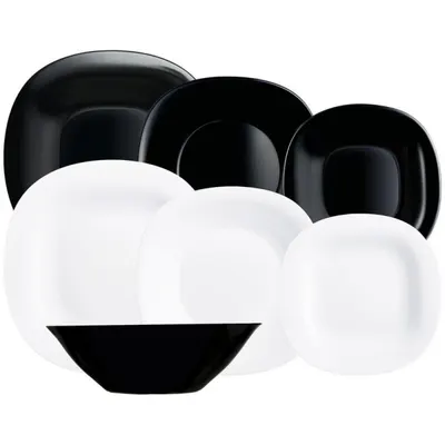 Serviciu de Masa Carine, Alb / Negru, 19 Piese, Luminarc