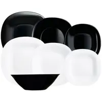 Serviciu de Masa Carine, Alb / Negru, 19 Piese, Luminarc