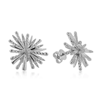 Cercei floare din aur alb cu diamante de 0.109ct