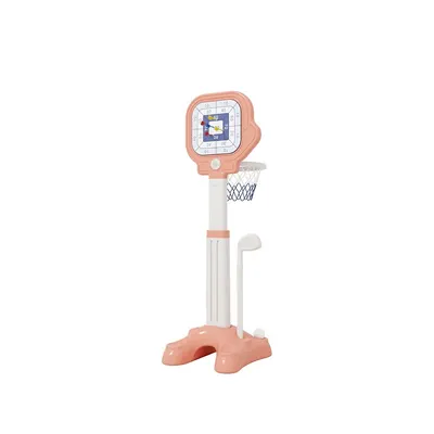 Cos de baschet multifunctional 3 in 1 Nichiduta Garden First basketball hoop Roz cu Set de golf si Darts