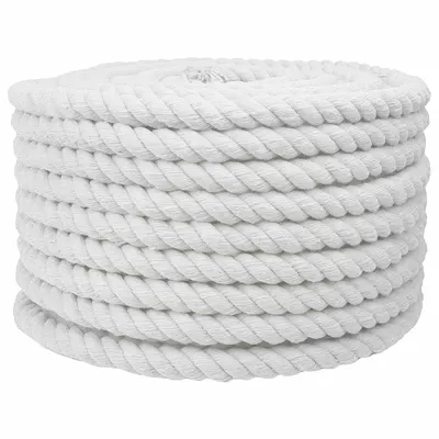 vidaXL Sfoară din Bumbac 20 mm 100 m Alb 100% bumbac