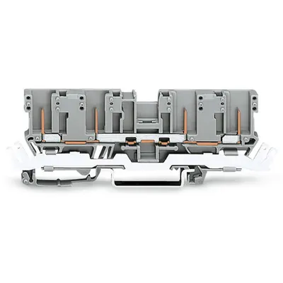 4-pin carrier terminal block; with shield contact; for DIN-rail 35 x 15 and 35 x 7.5; gray