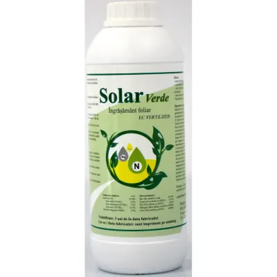 Solar Verde 1 L, ingrasamant foliar lichid, Solarex, pe baza de Azot, Magneziu si microelemente (Bor, Cupru, Fier, Mangan, Zinc) pentru culturile de cereale, floarea soarelui, vita de vie, pomi si arbusti fructiferi, porumb - Default Title
