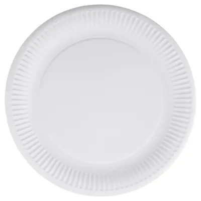Farfurii Carton Rotunde Albe 23 cm, 50 Bucati
