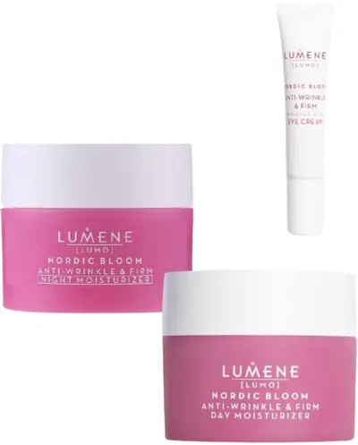 Lumene Lumo Set - Cremă de zi, noapte și ochi Nordic Bloom, 50 +50 +15 ml