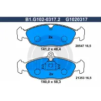 Set placute frana, frana disc GALFER B1.G102-0317.2