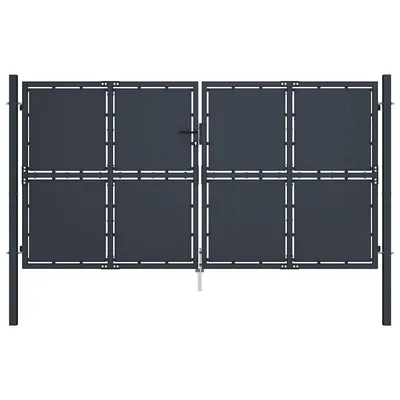 vidaXL Poartă de grădină din oțel 300x125 cm antracit