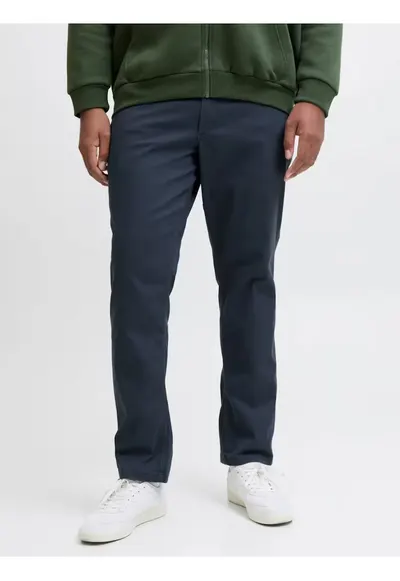 Plus Pantaloni chino - JPSTMARCO JJDAVE - barbati big sizes - Slim Fit - Bleumarin inchis - 46 - 34
