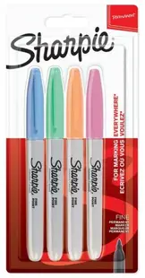 Set markere permanente Sharpie - F, 4 culori pastelate