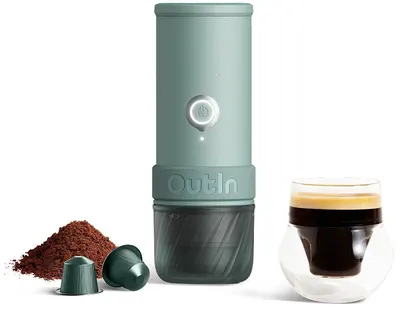 Aparat de cafea portabil Outin - Mino, 22 bar, 9000 mAh, Verde Canyon
