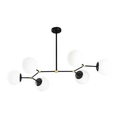 Lustră alb-negru cu abajur din sticlă Damar – Opviq lights