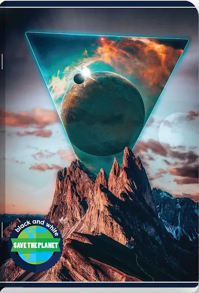 Caiet Black&White Save the Planet - A4, 80 foi, rânduri largi, sortiment