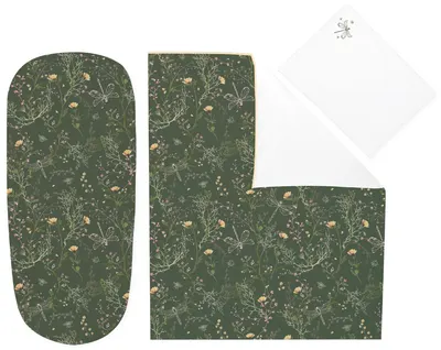 Set de dormit pentru cărucior pentru bebeluși din 6 piese KikkaBoo Secret Garden - Green
