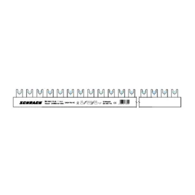 Baretă cu contacte furcă, 18mm, 2 poli, 16mm², 1m