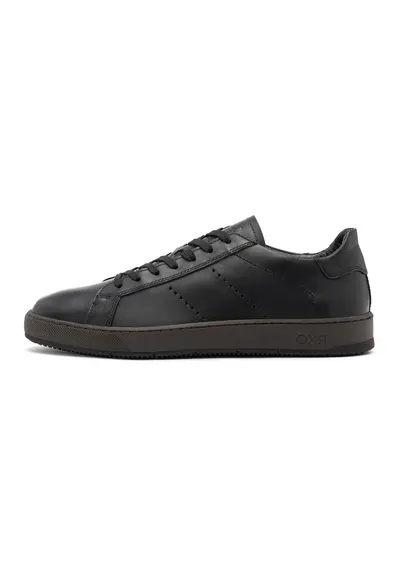 Pantofi sport din piele cu detalii perforate Clement - Negru