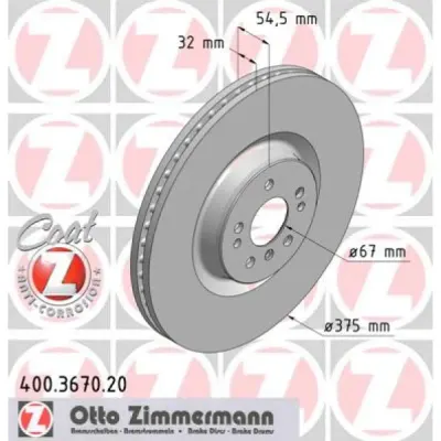 Disc frana ZIMMERMANN 400.3670.20