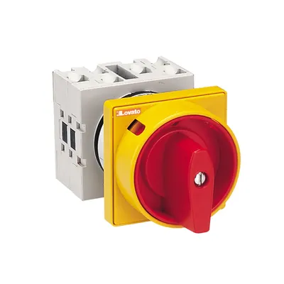 Intrerupator Rotativ cu Came, Gx Series, U25-U65 Versions Front Mount With Red/yellow Padlock System. On/off Switch, Three-Pole – 2 Wafers – Scheme 10, 20a