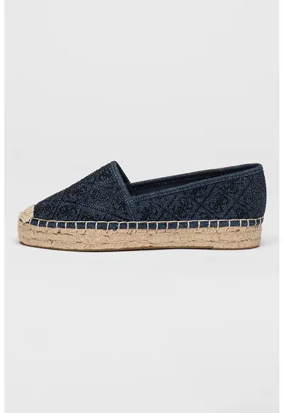 Pantofi loafer din material textil cu model logo - Negru/Bleumarin