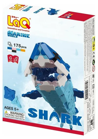 Constructor pentru copii 4 în 1 LaQ Marine World - Shark, 175 piese