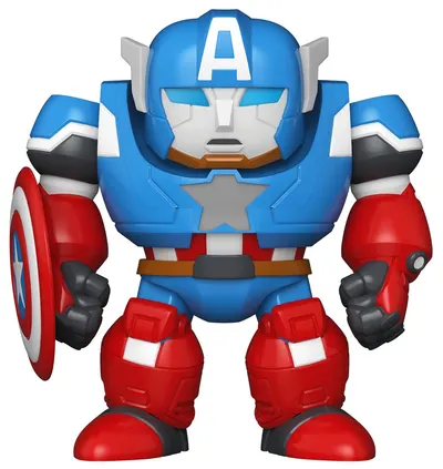 Figurină Funko Bitty POP! Bots Marvel: What If…? - Captain America (Mech with Captain America)