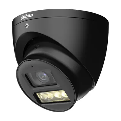 Camera supraveghere Dome cu iluminare duala Dahua Starlight HAC-HDW1500T-IL-A-0280B-S3-DIP, 5 MP, IR/lumina alba 40 m, 2.8 mm, microfon, DIP switch, neagra