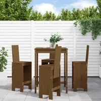 Gossi set mobilier bar de gradina, 5 piese, maro miere lemn masiv pin