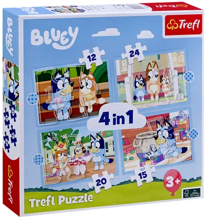 Puzzle Trefl 4 în 1 - Lumea lui Bluey