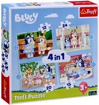 Puzzle Trefl 4 în 1 - Lumea lui Bluey