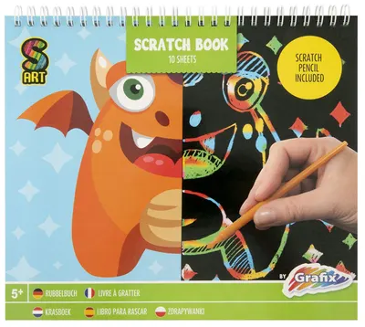 Grafix Scratch Book - Monster, 10 foi