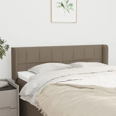 vidaXL Tăblie de pat cu aripioare gri taupe 147x16x78/88 cm textil