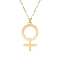 Woman - Colier personalizat simbol femeie din argint 925 placat cu aur galben 24K