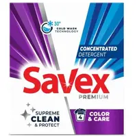 Set 8 x Detergent Pudra Rufe Savex Premium Color&Care, 4 Spalari, 320 g