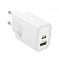 Incarcator Retea HOCO N63, 30W, 3A, 1 x USB-A - 1 x USB-C, Alb