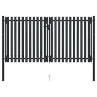vidaXL Poartă de gard cu ușă dublă, oțel, 300x175 cm, antracit