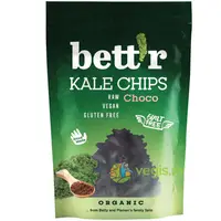 Chips-uri din Kale cu Ciocolata Raw fara Gluten Ecologice/Bio 30g