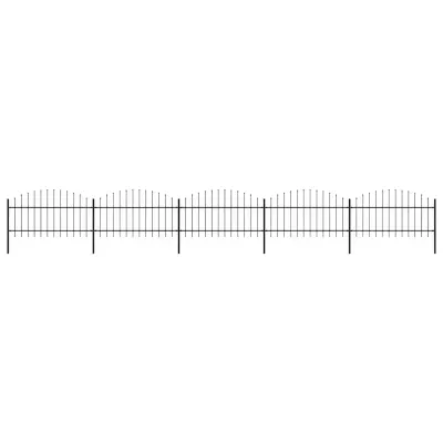 vidaXL Gard de grădină cu vârf tip suliță din oțel 838x125 cm, negru