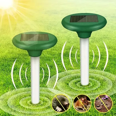 Set 2 x Aparat alungat cartite cu alimentare solara - alarma sonica