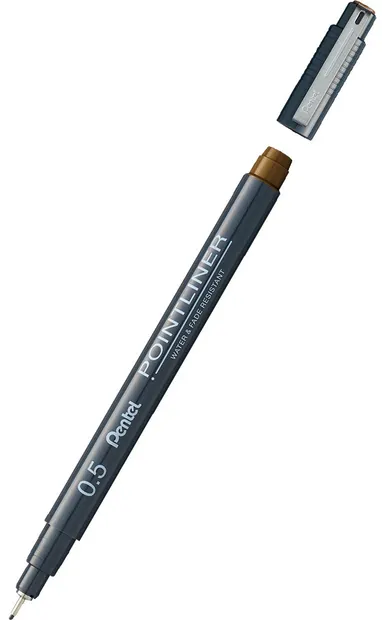 Liner Pentel Pointliner - 0,5 mm, sepia