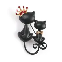 Brosa martisor doua pisici negre