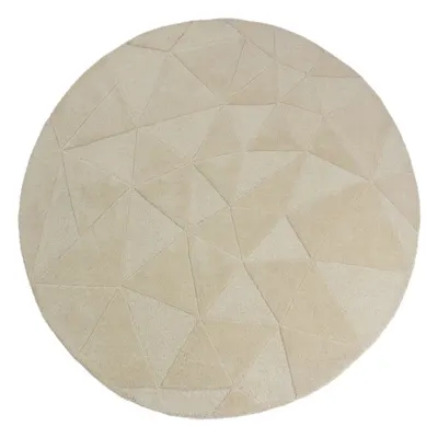 Covor bej țesut manual rotund din lână ø 160 cm Shard – Flair Rugs