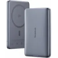 Baterie Externa Wireless Baseus PicoGo AM41, 10000mAh, 27W, PD + FQI, 1 x QI - 1 x USB-C, Gri E0027200