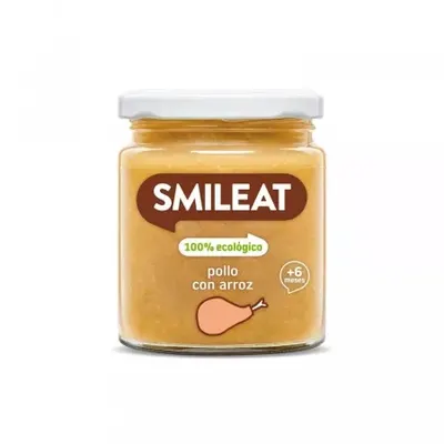 Piure Bio de legume cu pui, orez si ulei de masline +6 luni, 230 g – Smileat