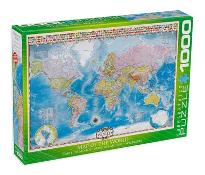 Puzzle Eurographics din 1000 de piese - Harta lumii