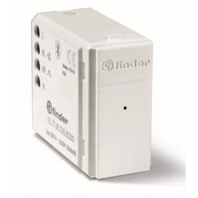 Dimmer (variator de tensiune) - 1 ND (contact normal deschis), cu montaj ion doza modulara , Bluetooth BLE, 200 W, 230 V, C.A. (50/60Hz), 50/60 Hz, White