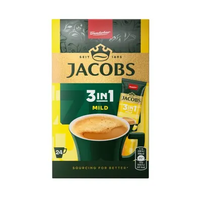 Cafea instant Jacobs 3in1 Mild. 11,1x24 plicuri Engros