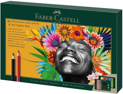 Set creioane colorate Faber-Castell Polychromos - 40 culori, cu creioane de grafit